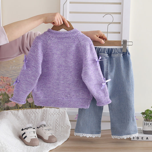 Te schattig meisjes setje β vestje, wit shirtje & broekje π€β¨