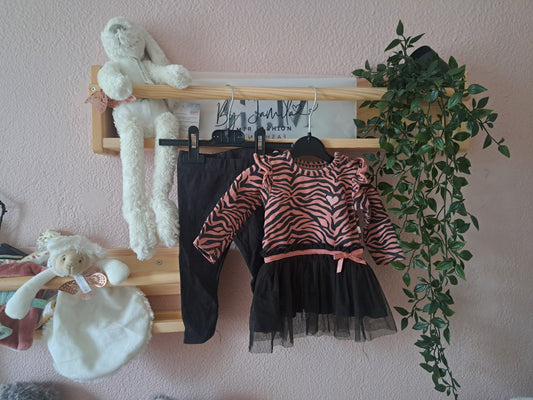 Oudroze zebrajurkje + legging 🦓