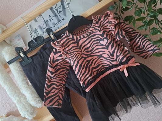 Oudroze zebrajurkje + legging 🦓