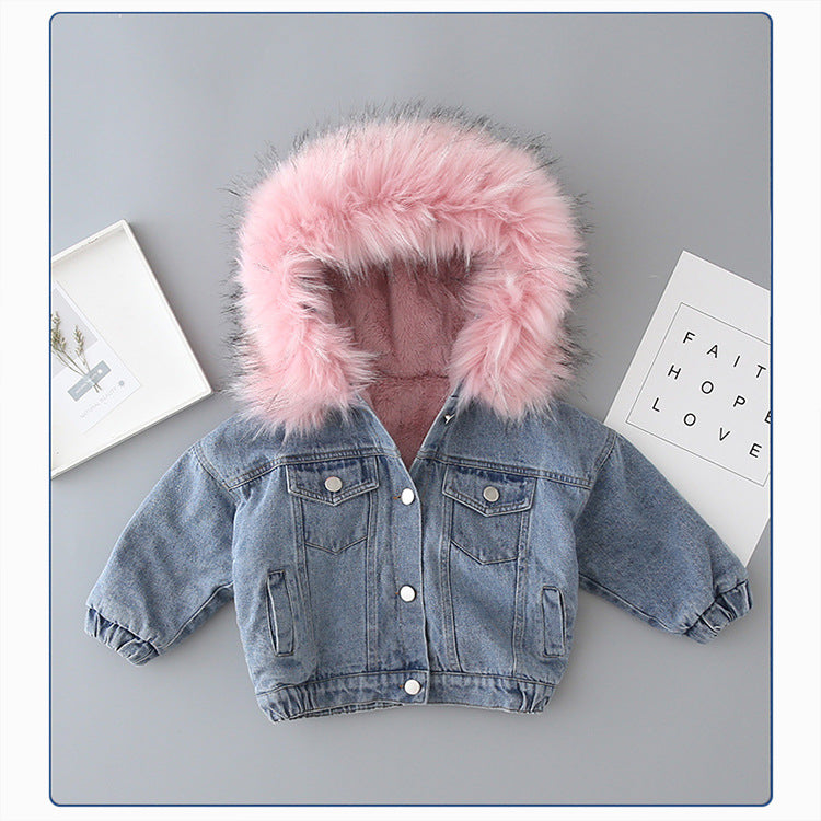 ByJamila – Korte Denim Winterjas met Bontkraag ❄️🤍