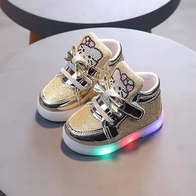 ByJamila - Bling Bling Hello Kitty Sneakers met Lampjes 💖👟