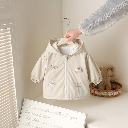 Schattig baby lente jasje – beige ☁️🤍