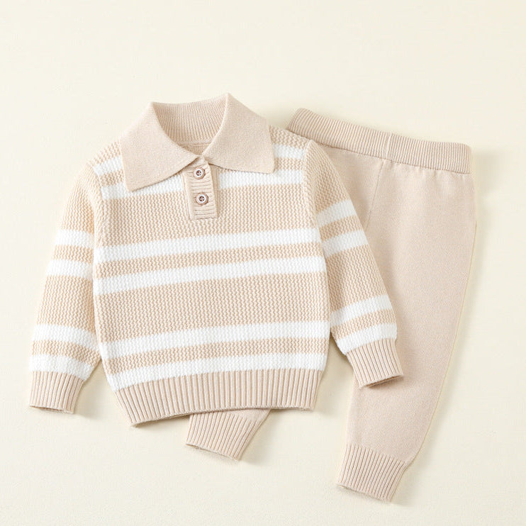 ByJamila – Jongens Gestreept Sweater Set 🐾💙