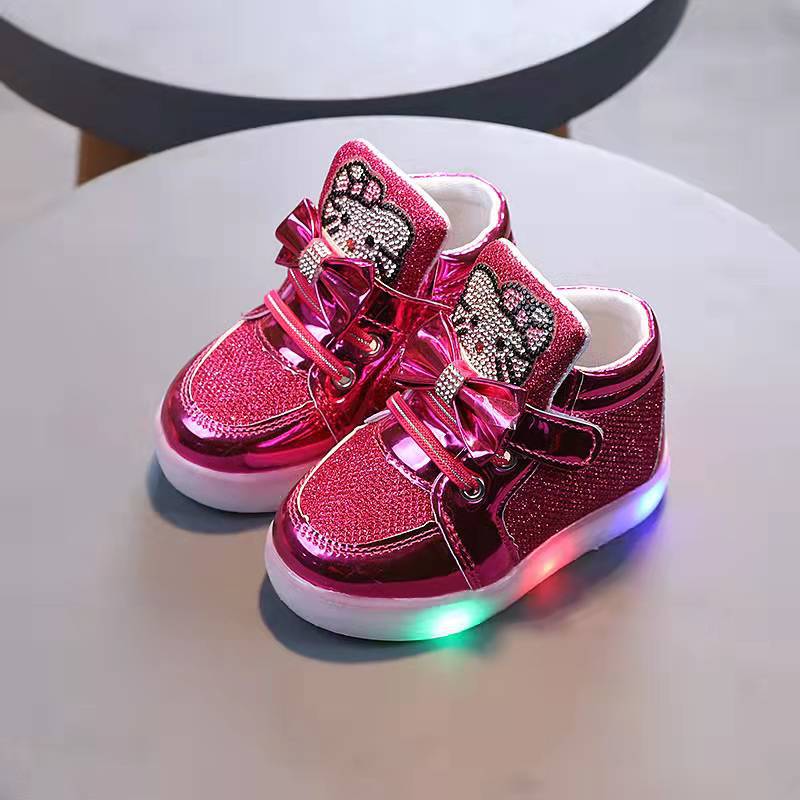 ByJamila - Bling Bling Hello Kitty Sneakers met Lampjes 💖👟