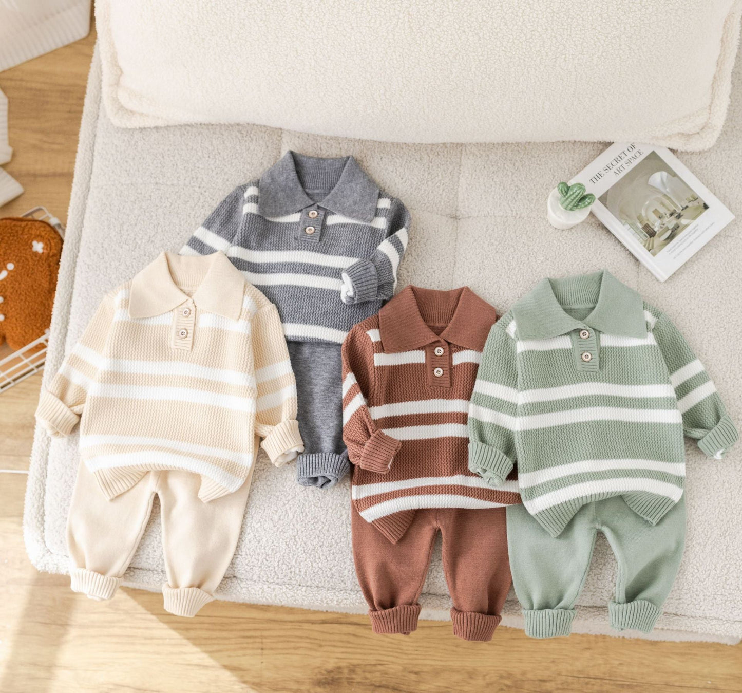 ByJamila – Jongens Gestreept Sweater Set 🐾💙