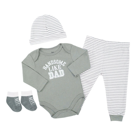 ByJamila – 4-Delig Boys setje met Mutsje, Broekje, Sokjes & Romper 💖🍼