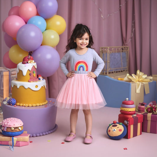 💜 ByJamila – Purple Rainbow Sparkle Dress