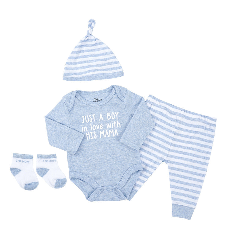 ByJamila – 4-Delig Boys setje met Mutsje, Broekje, Sokjes & Romper 💖🍼
