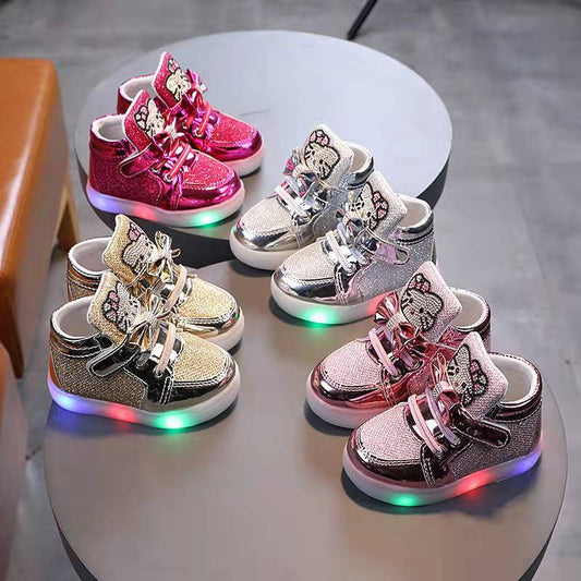 ByJamila - Bling Bling Hello Kitty Sneakers met Lampjes 💖👟