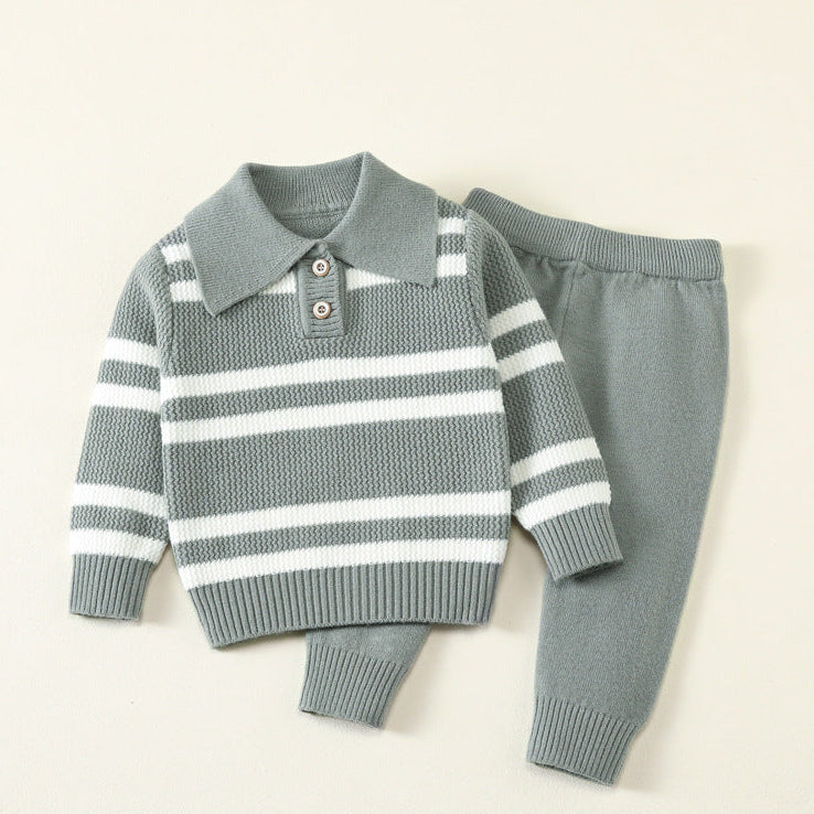 ByJamila – Jongens Gestreept Sweater Set 🐾💙