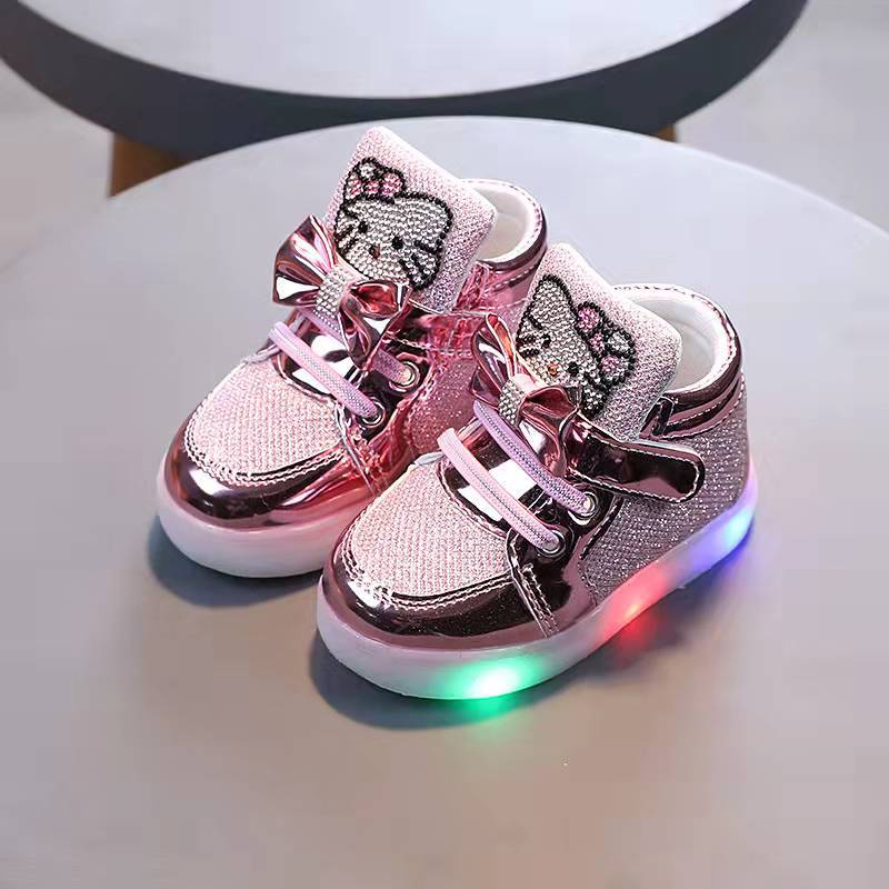 ByJamila - Bling Bling Hello Kitty Sneakers met Lampjes 💖👟