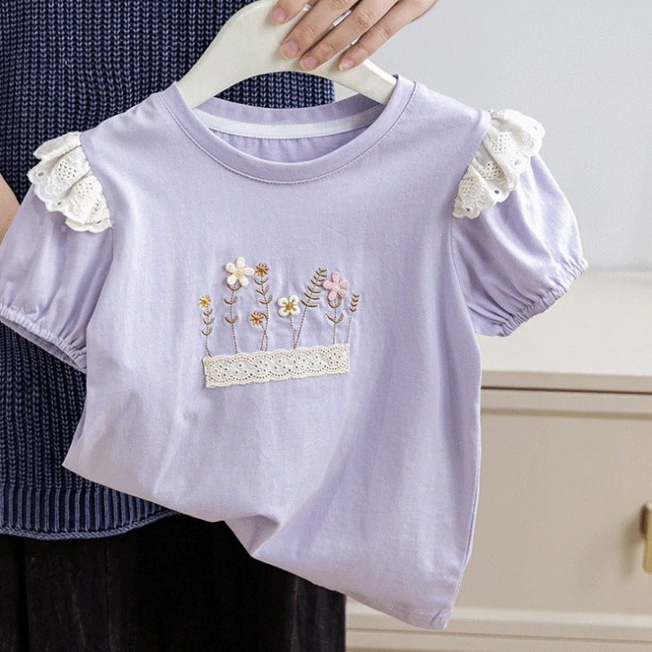 ByJamila - T-Shirt met Corduroy & Bloemetjes 🌸🤎