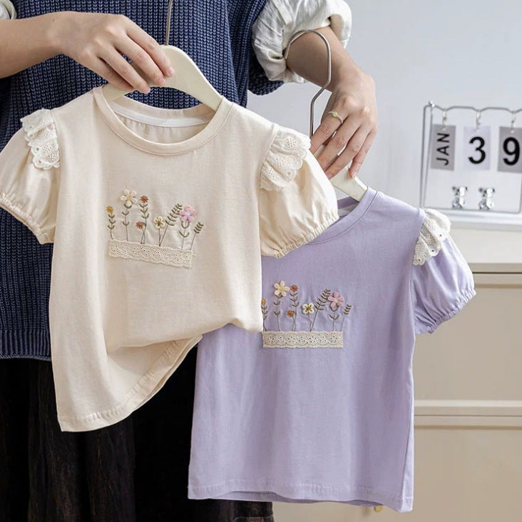 ByJamila - T-Shirt met Corduroy & Bloemetjes 🌸🤎