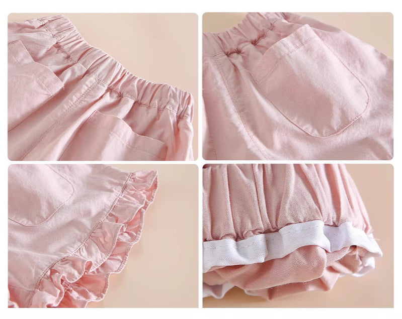 Katoenen Zomerbroekje Roze & Beige 🌸🤍✨
