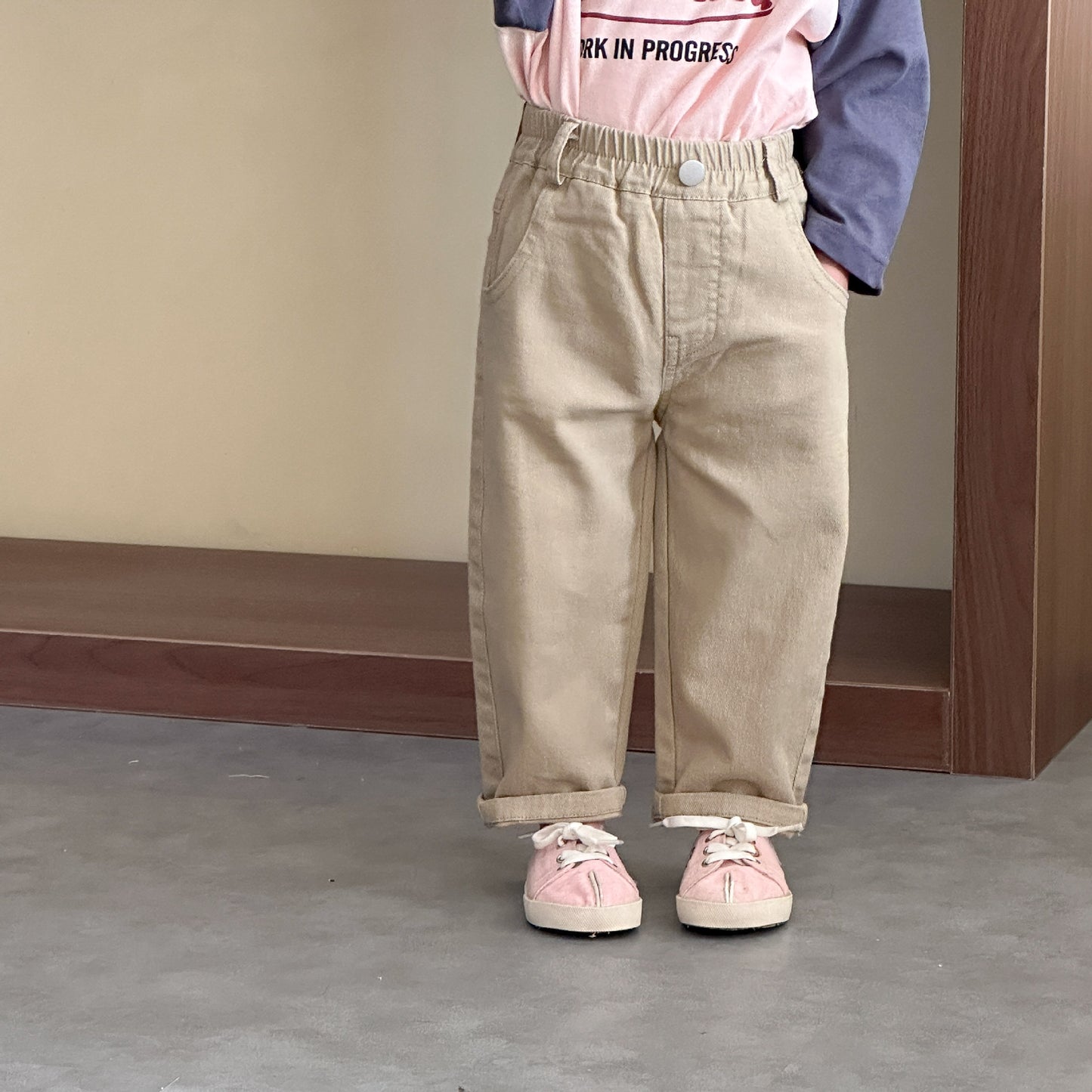 Katoenen lentebroek beige & wit – luchtig & zacht ☁️🤍