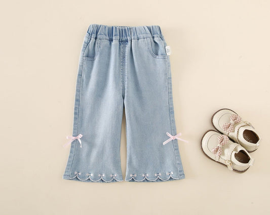 Light Wash Baby Spijkerbroekje met Strikjes 🎀👖