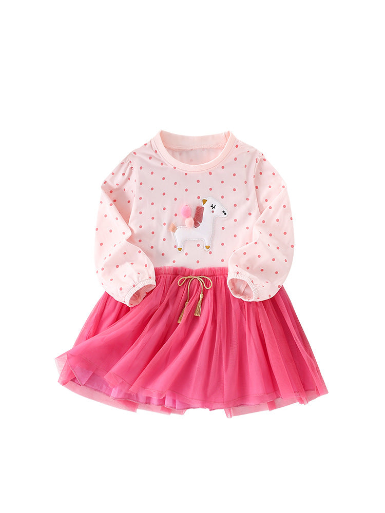 🌸 ByJamila – Pink Unicorn Tulle Dress