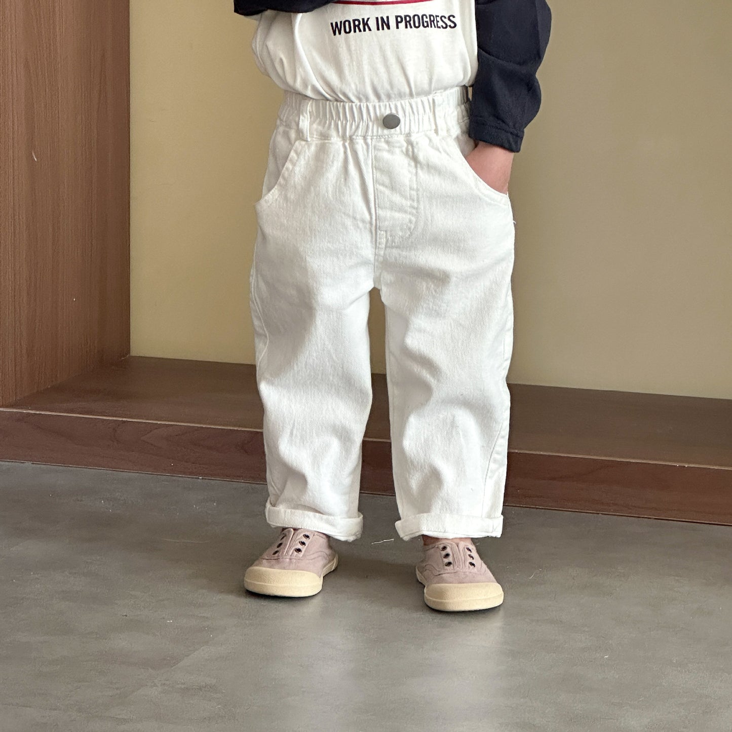 Katoenen lentebroek beige & wit – luchtig & zacht ☁️🤍