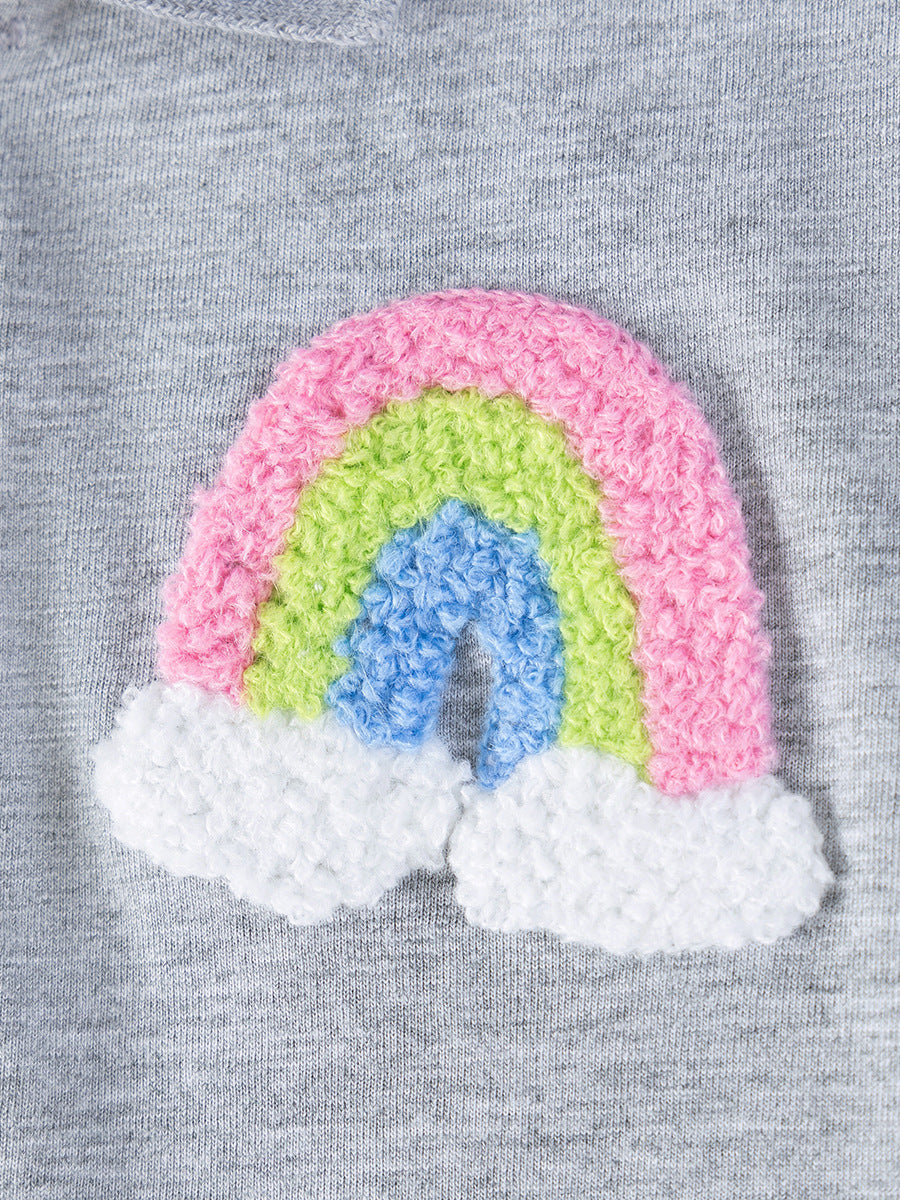 Katoenen polo jurk met regenboogjes 🌈🤍 – speels & zacht