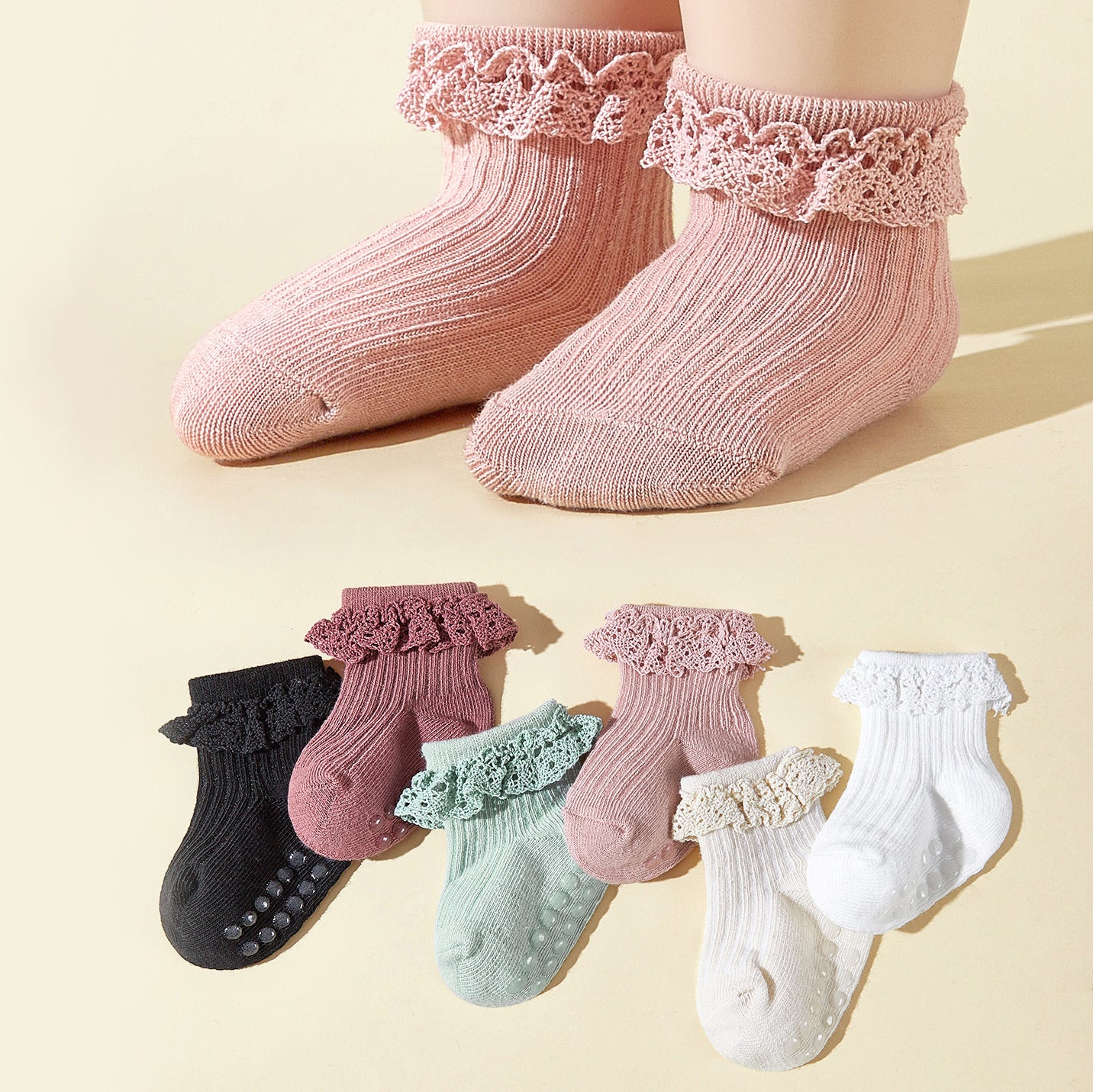 ByJamila – Meisjes Lolita Sokken Set van 6 🎀💖