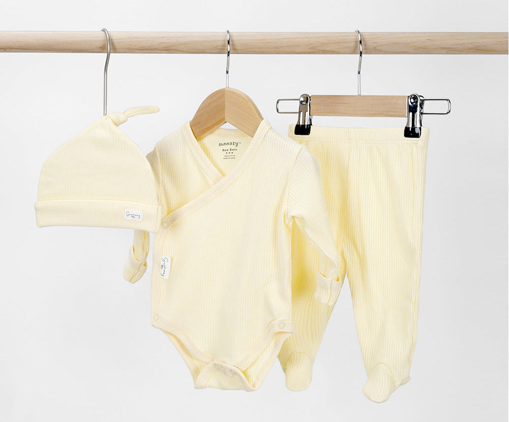 3-Delige Babyset met Omslagromper, Broekje & Mutsje 👶🏻🤍