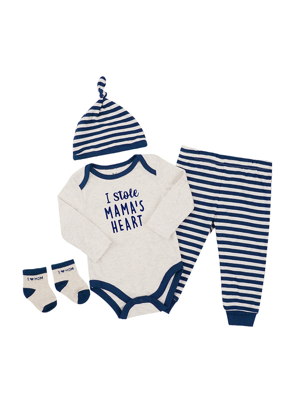 ByJamila – 4-Delig Boys setje met Mutsje, Broekje, Sokjes & Romper 💖🍼