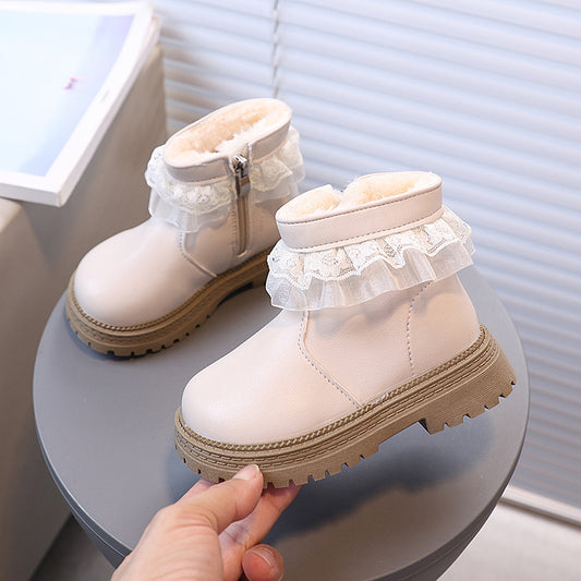 ByJamila – Babylaarsjes met Roesje Gevoerd met Wol “Cozy Ruffle” 🤍