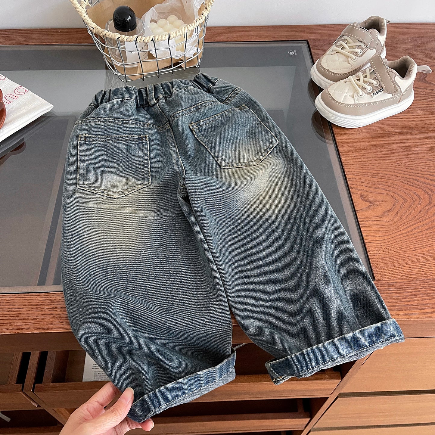 ByJamila – Meisjes Jeans met Hartjes Borduursel 💖👖