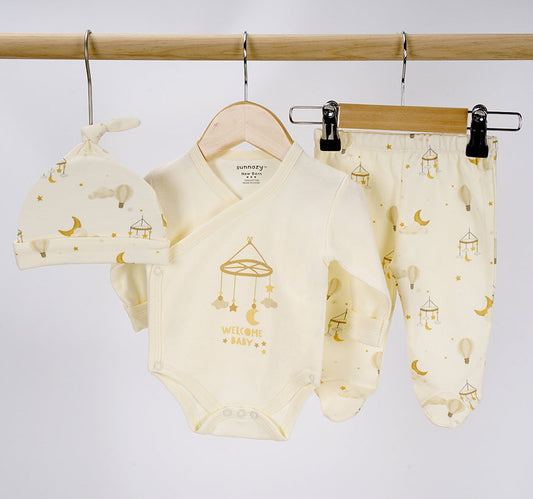 3-Delige Babyset met Omslagromper, Broekje & Mutsje 👶🏻🤍