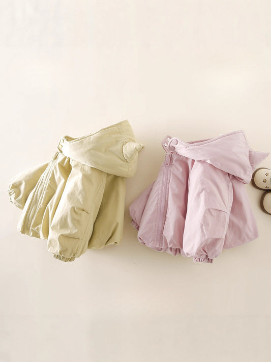 ByJamila – Geel & Roze Herfstjasje met Oortjes “Sweet Bunny” 🐰