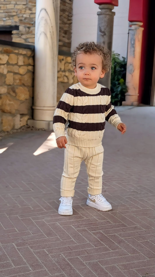 ByJamila – Unisex Gestreept Pullover Set 🐾💙